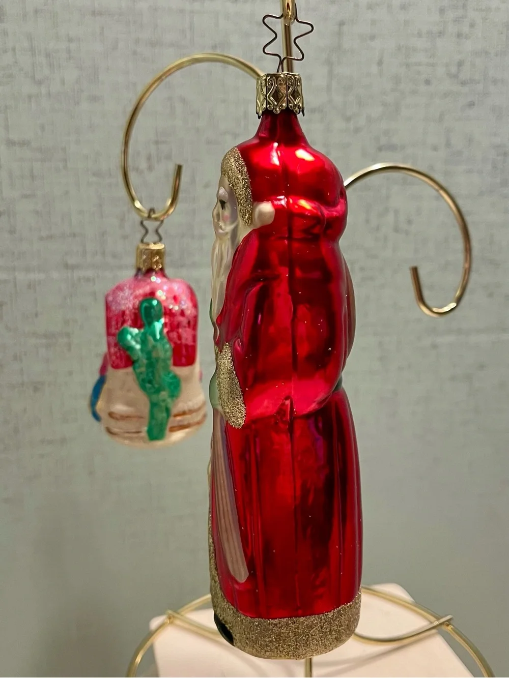 VINTAGE CHRISTOPHER RADKO  Glass Santa and Cottage Holiday Ornaments Bundle